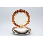 Набор тарелок 25 см Мария Луиза Лист Красный Carlsbad 6 шт