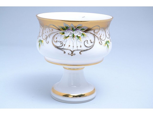 Конфетница 17 см Лепка Белая B-P Bohemia Crystal