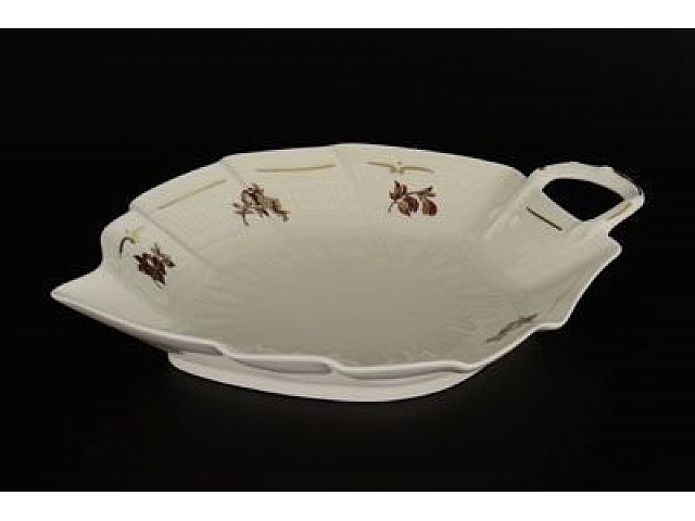 Салатник Лепесток 24 см Анжелика Слоновая кость Золотая роза MZ