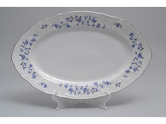 Блюдо для хлеба 36 см Бернадотт Васильковый узор