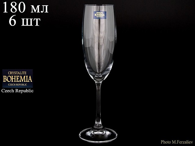 Набор фужеров для шампанского 180 мл Gourmet wine Crystalite Bohemia 6 шт