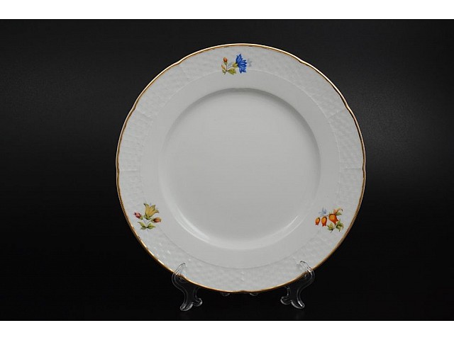 Набор тарелок 25 см Thun Николь Цветы Отводка золото 6 шт