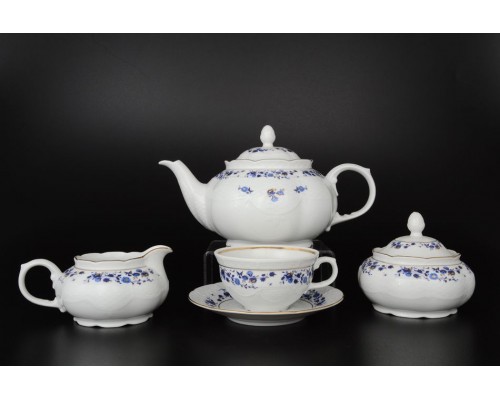 Чайный сервиз Thun Николь Синие цветы на 6 персон