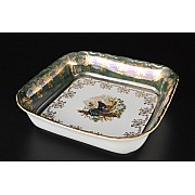 Салатник квадратный 24 см Магнолия Охота Зеленая MZ