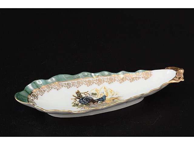 Блюдо селедочница 20 см Охота зеленая Корона Queens Crown