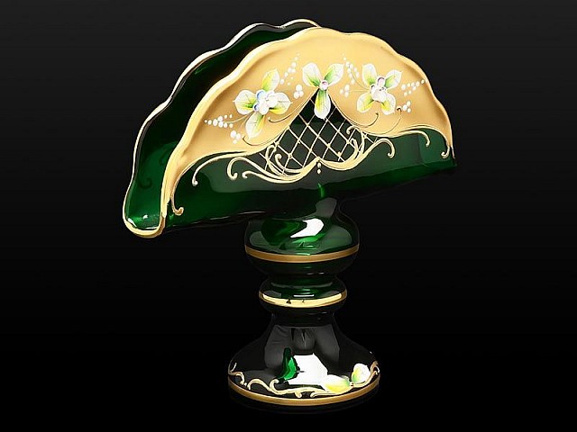 Салфетница 18 см Bohemia Лепка Зеленая B-L