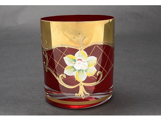 Набор стаканов для виски 280 мл Bohemia Crystal Лепка Красная U-R 6 шт