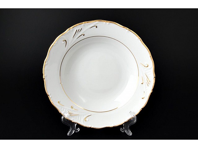 Набор тарелок глубоких 23 см Лиана Золотой узор MZ 6 шт