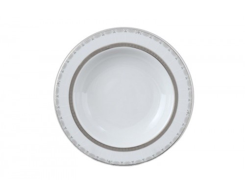 Набор тарелок глубоких 22 см Thun Опал Платиновая лента 6 шт