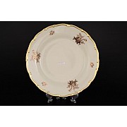 Набор тарелок 25 см Анжелика Слоновая кость Роза MZ 6 шт