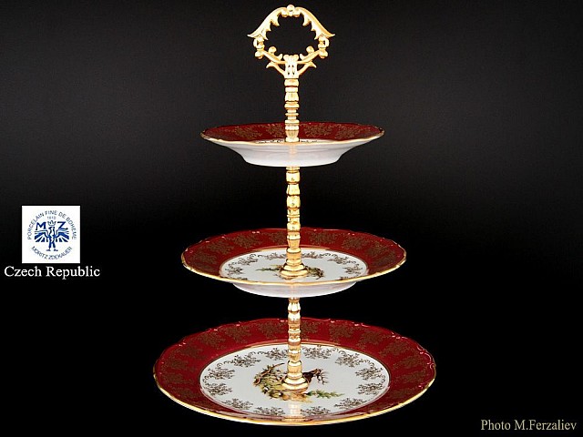 Этажерка (Горка) 3 яруса Магнолия Охота Красная MZ