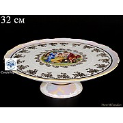 Тарелка для торта на ножке 30 см Магнолия Мадонна перламутр MZ