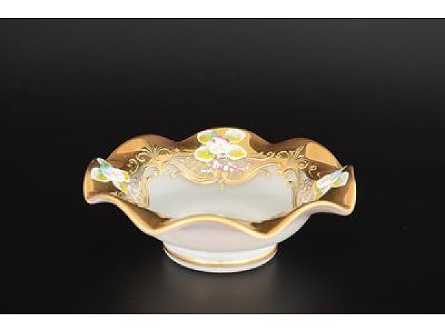 Фруктовница Веер 16 см Bohemia Лепка Белая E-V