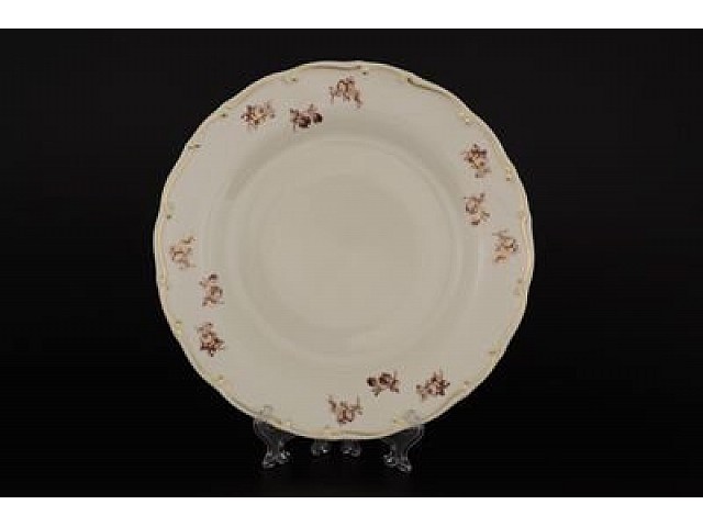 Набор тарелок 25 см Анжелика Слоновая кость Золотая роза MZ 6 шт