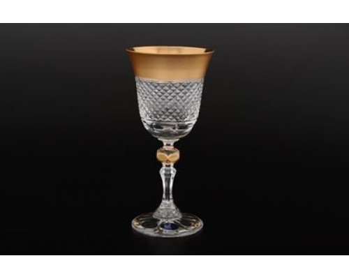 Набор бокалов для вина Фелиция 170 мл Sonne Crystal Золото 6 шт