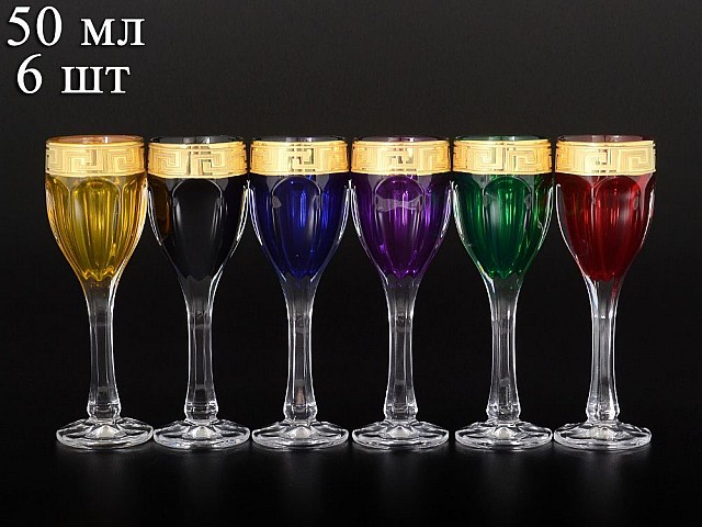 Набор рюмок для водки 50 мл Фестиваль Сафари Костка B-G Bohemia Crystal