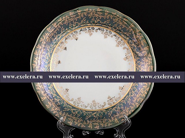 Набор тарелок 19 см Зеленая Паутинка Royal Czech Porcelain