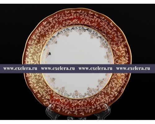 Набор тарелок 19 см Красная паутинка Royal Czech Porcelain