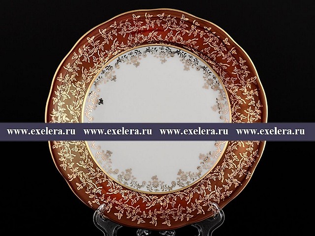 Набор тарелок 19 см Красная паутинка Royal Czech Porcelain