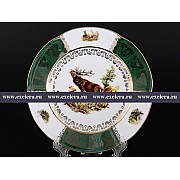 Набор тарелок 19 см Охота Зеленая Барокко Royal Czech Porcelain 6 шт