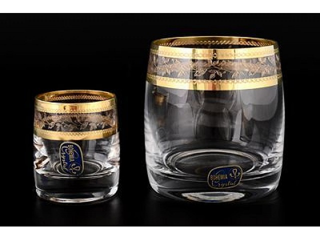 Набор стаканов для виски Bohemia Crystal 6 шт и стопок для водки 60 мл 6 шт Золотой лист (12 пр) Набор стаканов для виски Bohemia Crystal 6 шт и стопок для водки 60 мл 6 шт Золотой лист (12 пр)