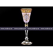 Набор рюмок для водки 50 мл Виктория Версаче Стразы R-G розовый фон Bohemia 6 шт