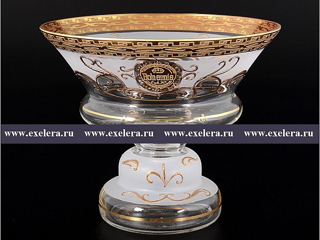 Конфетница прямая 18 см Версачи Богемия B-G фон Bohemia Crystal