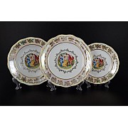 Набор тарелок Мадонна Перламутр Royal Czech Porcelain на 6 персон 18 шт