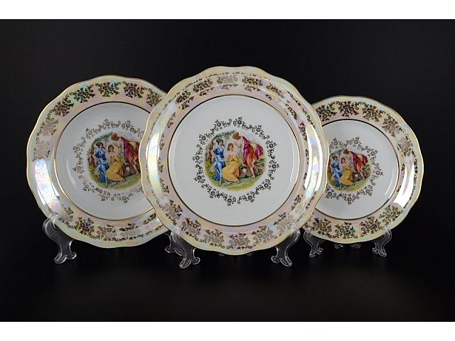 Набор тарелок Мадонна Перламутр Royal Czech Porcelain на 6 персон 18 шт