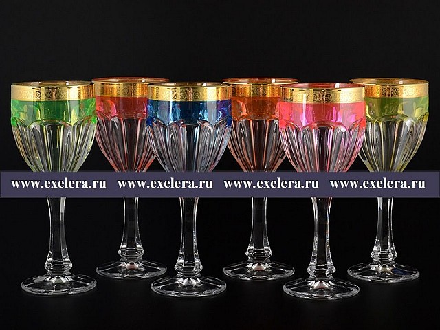 Набор бокалов для вина 290 мл NEON B-G фон Bohemia Crystal