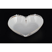 Конфетница сердце 22 см Золотая полоса Корона Queens Crown