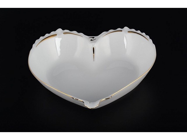 Конфетница сердце 22 см Золотая полоса Корона Queens Crown