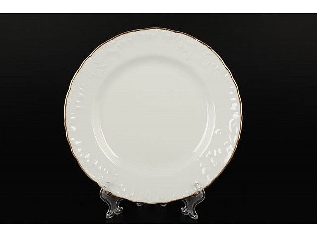 Набор тарелок 19 см Рококо Отводка золото Royal Czech Porcelain 6 шт