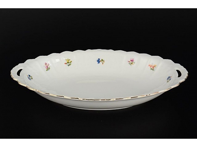 Блюдо 32 см Мелкие цветы отводка золото Корона Queens Crown