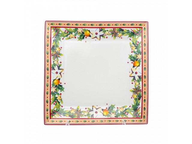 Блюдо квадратное Repast Christmas world Green 22 см