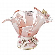 Конфетница White Cristal 18 см розовая