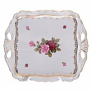 Блюдо квадратное Queen's Crown Роза перламутр 34x29 см