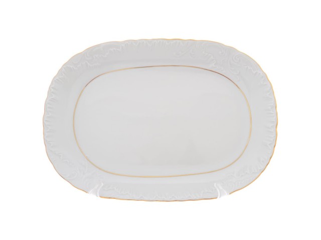 Блюдо овальное Repast Rococo Золотая полоса 33 см