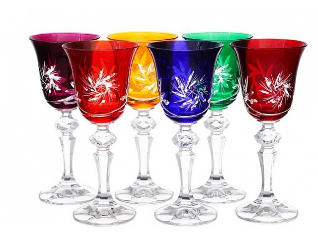 Набор рюмок для водки 60 мл Цветной хрусталь Bohemia 8245 6 шт