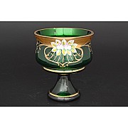 Конфетница Лепка Зеленая B-P Bohemia Crystal 15 см 1424