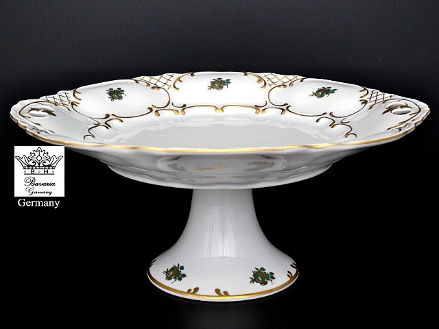 Фруктовница на ножке Venezie Greenrose Polierg Бавария