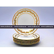 Набор тарелок 19 см Анжелика Золотые вензеля MZ 6 шт