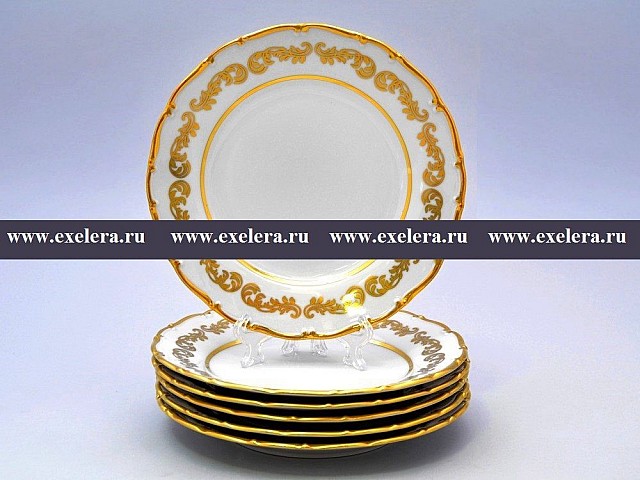 Набор тарелок 19 см Анжелика Золотые вензеля MZ 6 шт