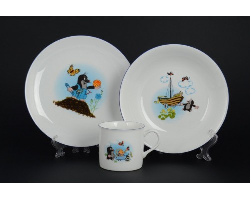 Детский набор посуды Крот и лодка Thun 3 предмета
