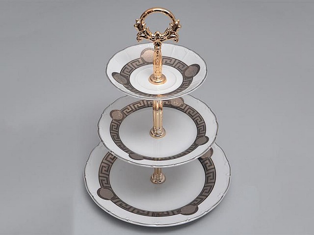 Этажерка (Горка) 3 яруса Магнолия Медуза Горгона платина MZ