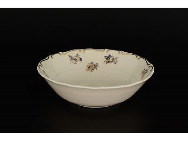 Набор салатников 16 см Анжелика Слоновая кость Золотая синяя роза MZ