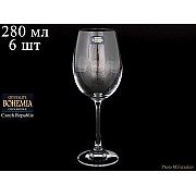 Набор бокалов для вина 280 мл Gourmet wine Crystalite Bohemia 6 шт