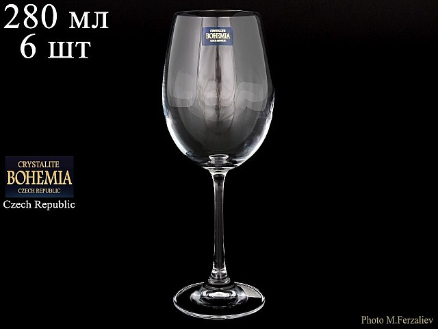 Набор бокалов для вина 280 мл Gourmet wine Crystalite Bohemia 6 шт