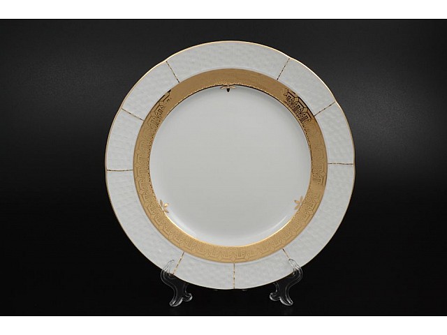 Набор тарелок 25 см Thun Николь Золотой орнамент 6 шт