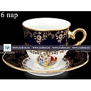Набор кофейных пар 170 мл Офелия Мадонна Кобальт MZ (6 пар)